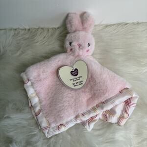 Parent's Choice Pink Bunny Rabbit Security Blanket Lovey Plush Nunu Satin Edge